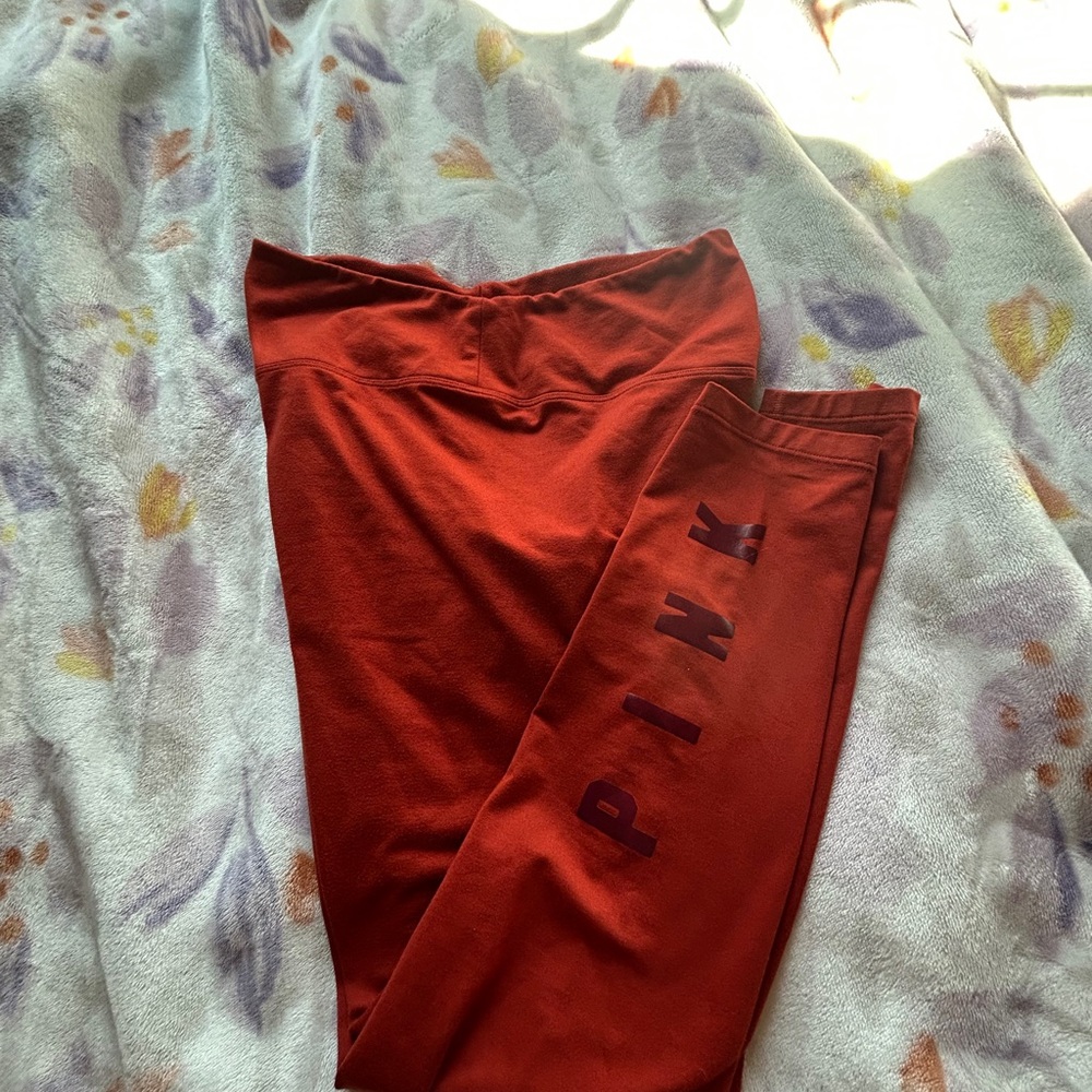 PINK Victoria's Secret Girls' Red Stretch Leggings